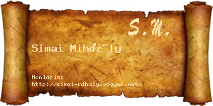 Simai Mihály névjegykártya