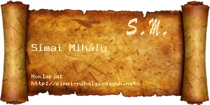 Simai Mihály névjegykártya