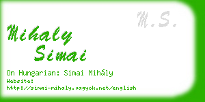 mihaly simai business card